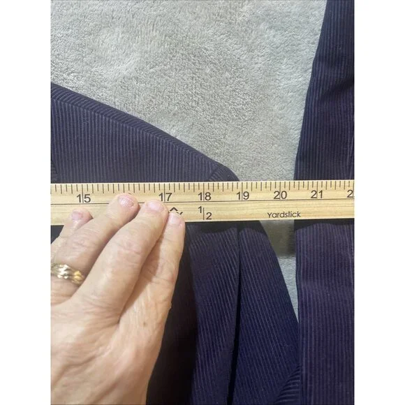 Lands End Royal Purple‎ 100% WOOL Corduroy Blazer Sport Coat Jacket Mens 41R